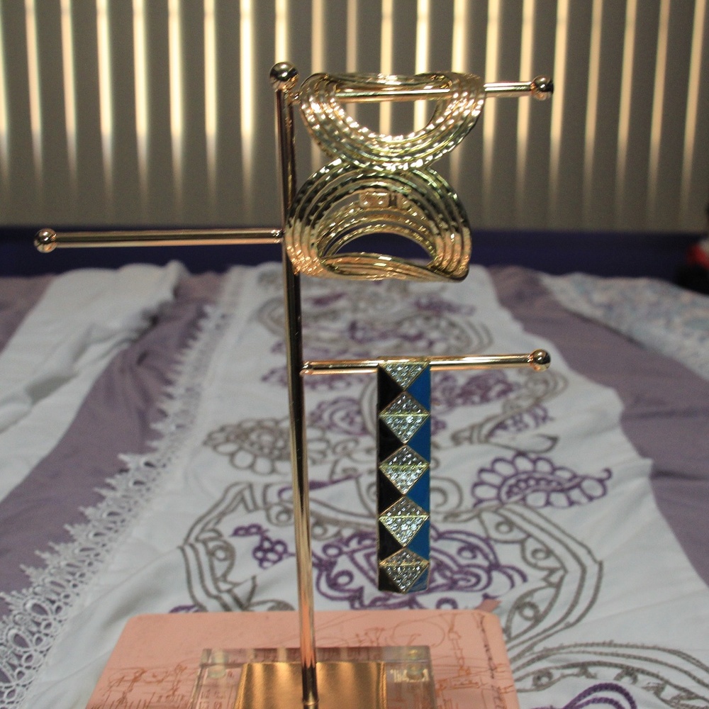 Statement Gold and Blue/Black/Silver Bracelet